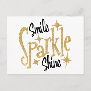 Gnistran Guld Smile Shine Positive Inspiration Vykort