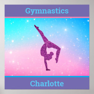 Gnistran Gymnastika Pastel Poster med Hennes Namn