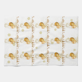 Gnistran Jul Snöflingor Guld Ornaments Kökshandduk