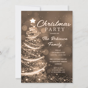 Gnistran julgran, Guld, jul Party Inbjudningar