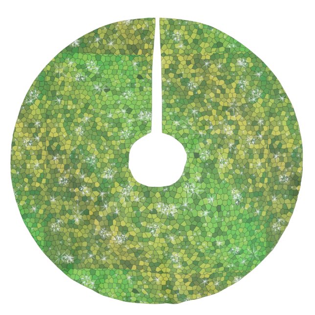 Gnistran Lime Green Glitter jul Magic  Julgransmatta Borstad Polyester (Framsidan)