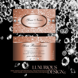 Gnistran Luxury Ro Guld Glitter Stars Diamonds Visitkort