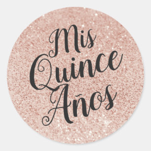 Gnistran Mis Quince Años Quinceañera Ro Guld Runt Klistermärke