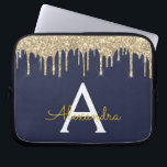 Gnistran Monogram för marinblått Guld Glitter<br><div class="desc">Faux-drivning i marinblått och Guld Modern och Elegant Girly Glitter och Gnistra Elegant Monogram Fodral. Fodral kan anpassas så att det omfattar ditt första och första namn.</div>