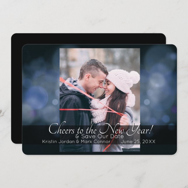 Gnistran Nytt år Spara datum Inbjudningar (Fram/baksida)