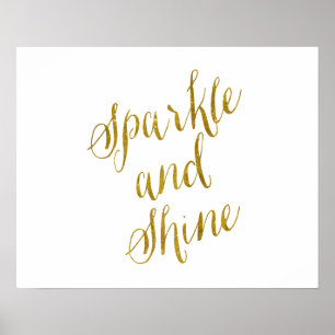 Gnistran och guld för skencitationsteckenFaux Poster