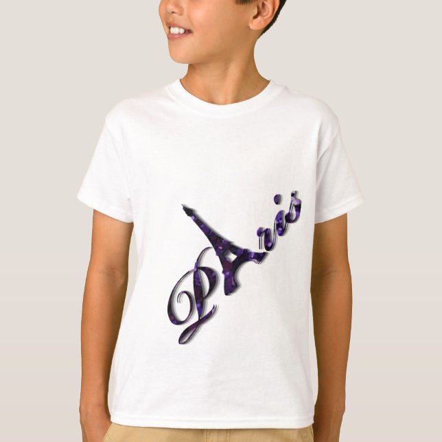 Gnistran Paris Eiffel Torn Sequin Glitter T Shirt (Framsida)