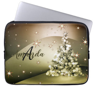 Gnistran Party Golden Träd Monogram - stjärnor Laptop Fodral
