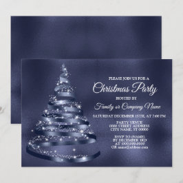 Gnistran Party Shiny Blue Ribbon Träd Inbjudningar