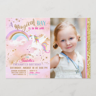 Gnistran Pegasus Unicorn Rainbow Inbjudningar