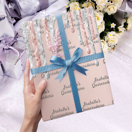 Gnistran Quinceanera ro guld glitter silver Presentpapper