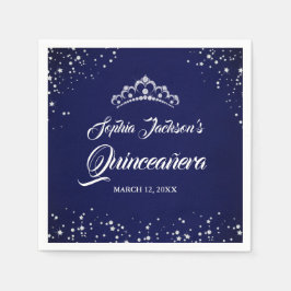 Gnistran Quinceanera Silver Diamond Snöre Pappersservett