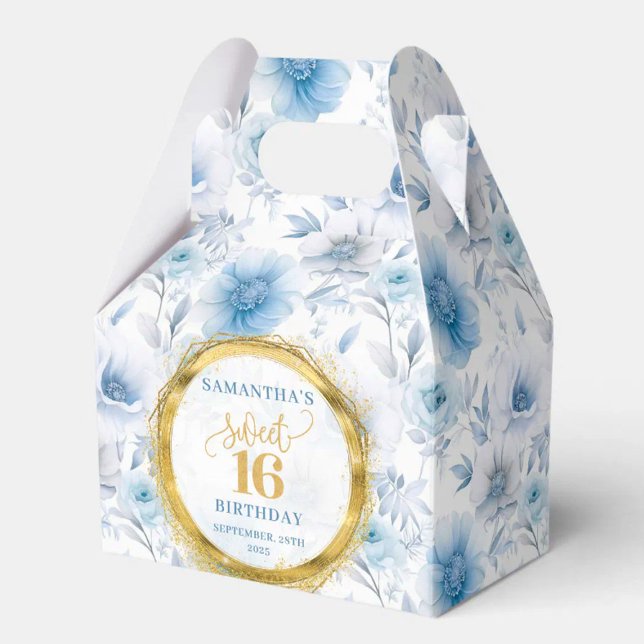 Gnistran Radiant Sweet sixteen Boho Blue Guld Presentaskar (Radiant Sweet Sixteen Boho Blue Gold Sparkle Box)