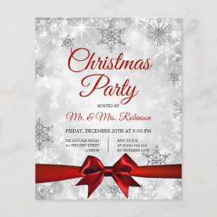 Gnistran Red Ribbon Party Silver Flygblad