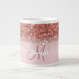Gnistran Ro-Glitter om Monogram Namn Jumbo Mugg
