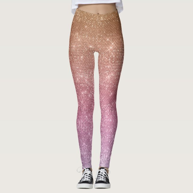Gnistran ro Guld Rosa Lila Leggings (Framsida)