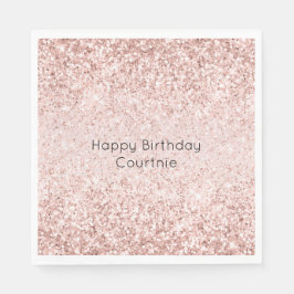 Gnistran Rosa Guld Glitz Glitter Pappersservett
