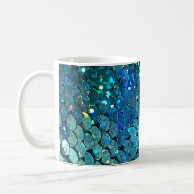 Gnistran Sequins: Bakgrund för makroAbstrakt Kaffemugg (Vänster)
