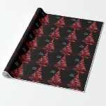Gnistran Shiny Red Ribbon Träd Black Presentpapper<br><div class="desc">Shiny Red Ribbon Träd Gnistra Black Wrapping Papper. Unik,  vacker utformning av snyggten. Lätt att vara personlig. Teckensnittet stil,  storlekt och färg kan ändras. Matchande objekt är tillgängliga.</div>