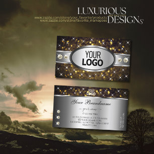 Gnistran silver Glitter Stars judar med Logotyp Visitkort