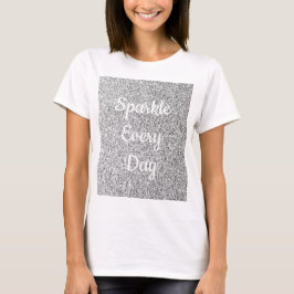 Gnistran Silver glitter varje dag anpassar texten T Shirt