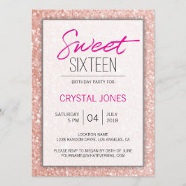 gnistran Sweet sixteen guld Inbjudningar