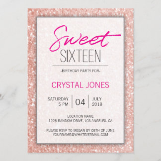 gnistran Sweet sixteen guld Inbjudningar