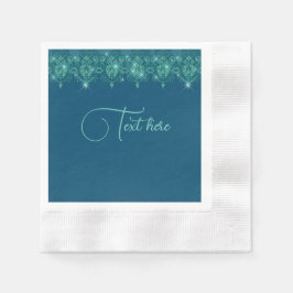 Gnistran Teal blue snöre elegant Pappersservett