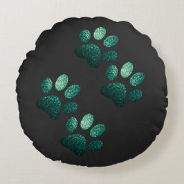 Gnistran Vänner hund mörk grönt Rund Kudde