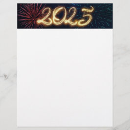 Gnistrande 2025 Gott Nytt År Fyrverkerier Brevhuvud