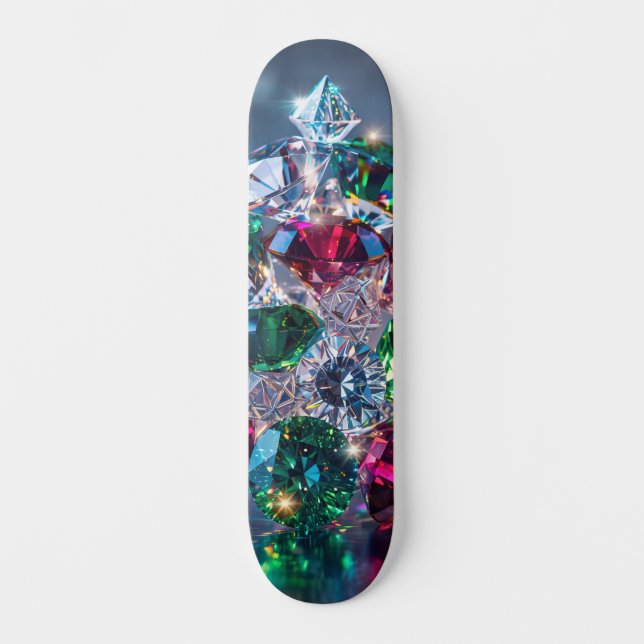 Gnistrande ädelstenar och juveler mini skateboard bräda 18,5 cm (Framsida)