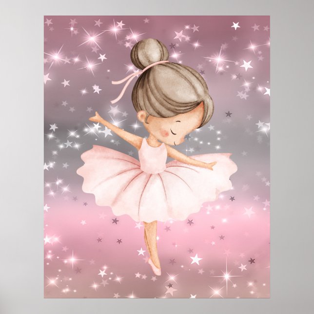 Gnistrande balett dansare canvas poster (Framsidan)