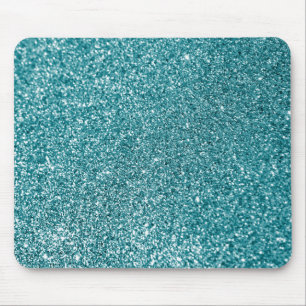 Gnistrande Bokeh Falsk Teal Glitter Musmatta