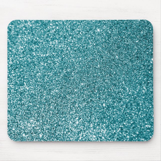Gnistrande Bokeh Falsk Teal Glitter Musmatta (Framsidan)