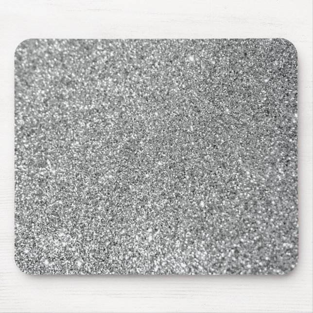 Gnistrande Bokeh Falskt Silver Glitter Musmatta (Framsidan)