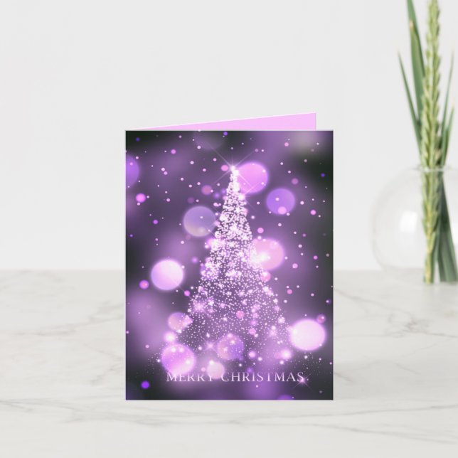 Gnistrande Bokeh Glad julgran Helgkort (Framsida)