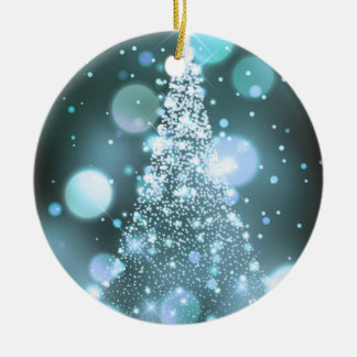 Gnistrande Bokeh Glad julgran Julgransprydnad Keramik