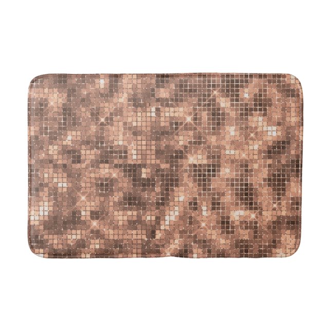 Gnistrande Champagne Guld Lyxig Glitter Feminint Badrumsmatta (Framsidan)