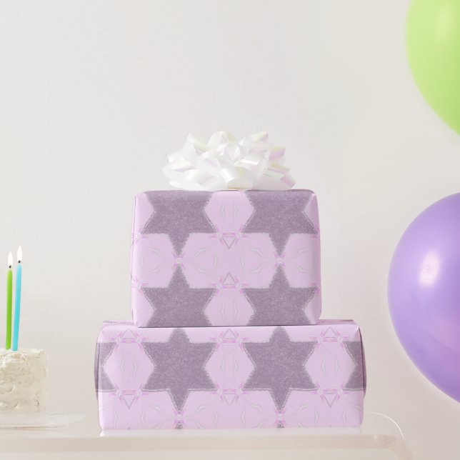 Gnistrande Davidsstjärna rosenskära bat mitzvah Presentpapper (Festgåvor)