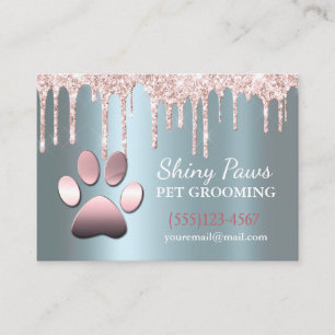 Gnistrande Drip Shimmer Hundpaw Pet Grooming Tjäns Visitkort