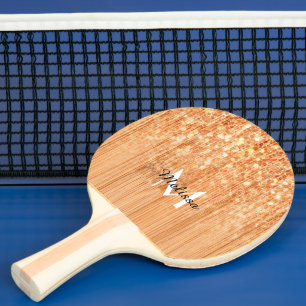 Gnistrande elegant orange bamburör trätryck Monogr Pingisracket