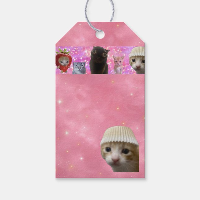 gnistrande eterisk meme katt gavgiv presentetikett (Framsidan)