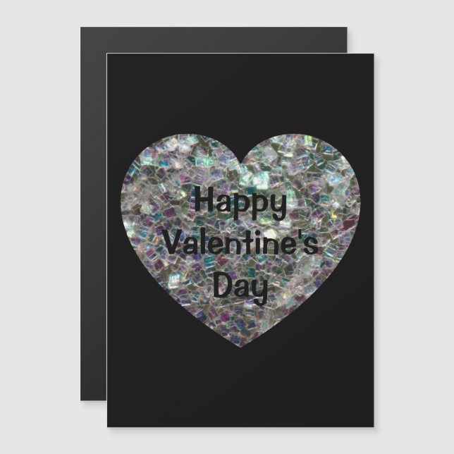 Gnistrande färgrik silvermosaik Alla hjärtans dag  (Fram/baksida)