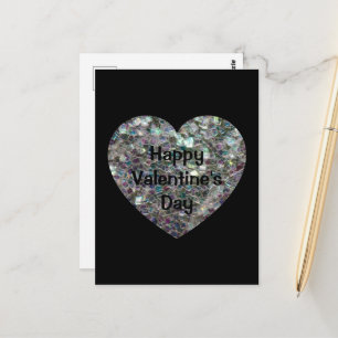 Gnistrande färgrik silvermosaik Valentindagen svar Vykort