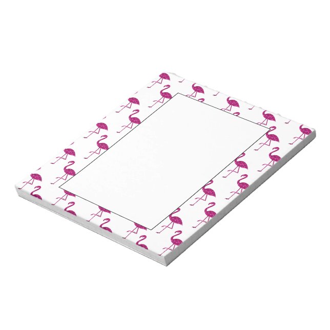 Gnistrande flamingo Rosa glitter gnistrar mönster Anteckningsblock (Roterad)