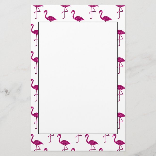 Gnistrande flamingo Rosa glitter gnistrar mönster Brevpapper (Framsida)