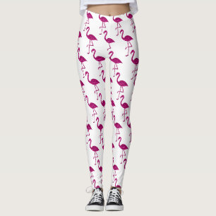 Gnistrande flamingo Rosa gnistermönster vitt Leggings