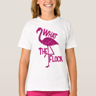 Gnistrande flamingo Rosa gnistor Vad flocken T Shirt