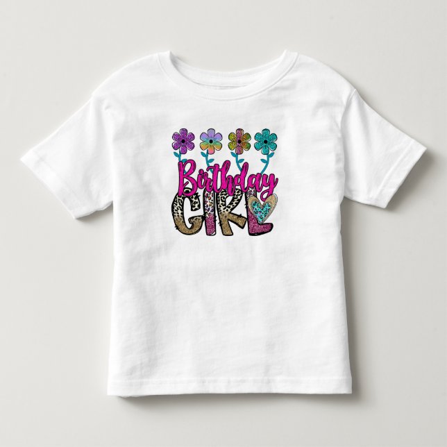 Gnistrande födelsedagsflicka t shirt (Framsida)