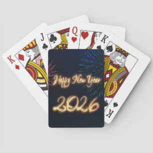 Gnistrande fyrverkerier Gott nytt år 2026 Casinokort